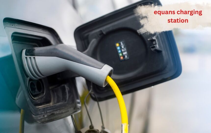 Equans charging station with EV plugged in for fast charging