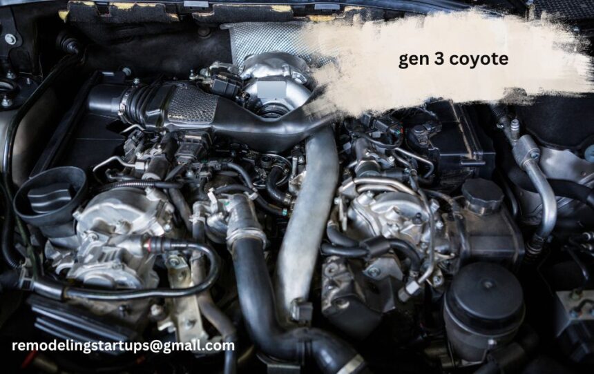 gen 3 coyote five point zero v8 engine crate motor displaying intake manifold and dual fuel injection setup