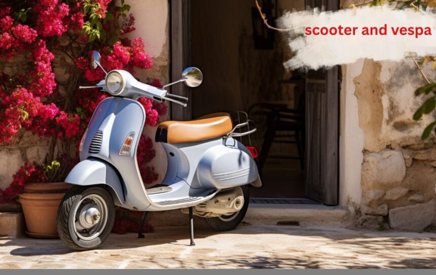 Scooter and Vespa models lined up showing classic Italian design and style
