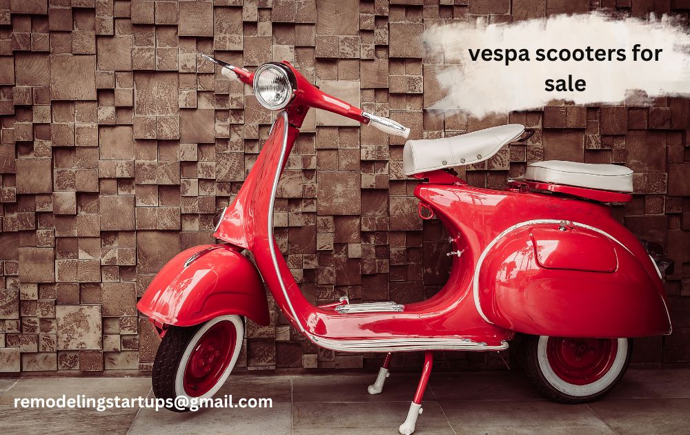 Vespa scooters for sale UK displayed in a showroom with classic Italian design and vibrant colours