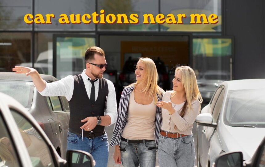 Car auctions near me showing rows of used cars ready for bidding