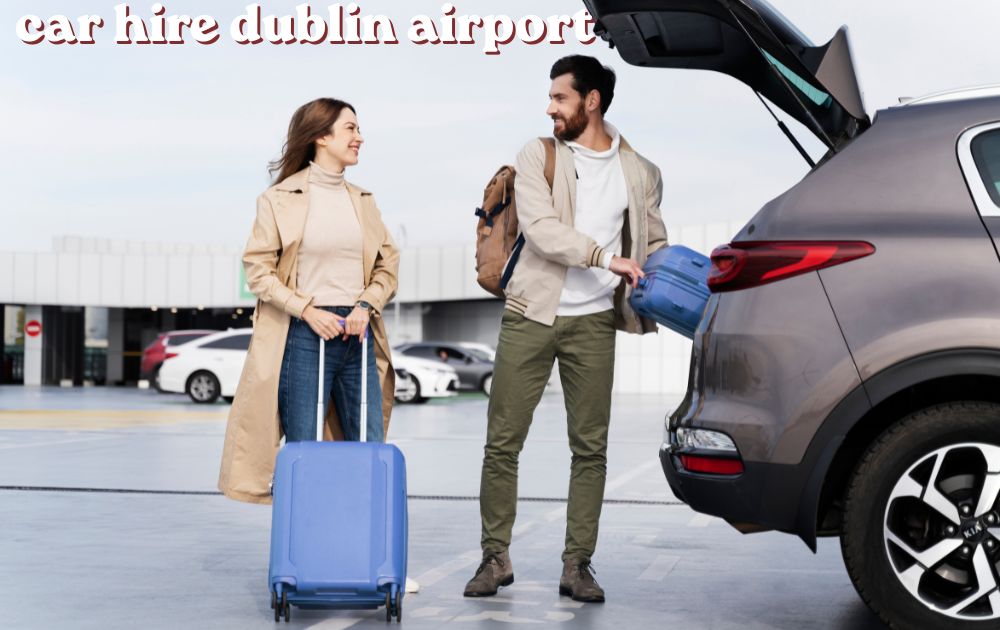 Car hire Dublin Airport rental cars parked outside terminal