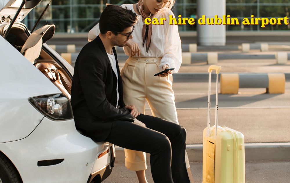 Car hire Dublin Airport rental cars parked outside terminal