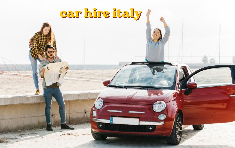 Car hire Italy rental cars parked outside an airport terminal