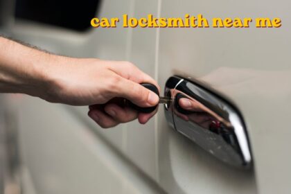 Car locksmith near me cutting a replacement car key on site