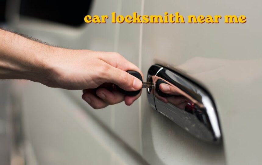 Car locksmith near me cutting a replacement car key on site