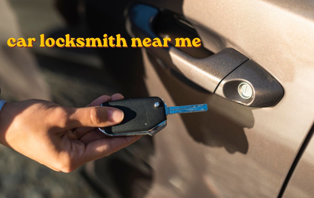 Car locksmith near me cutting a replacement car key on site