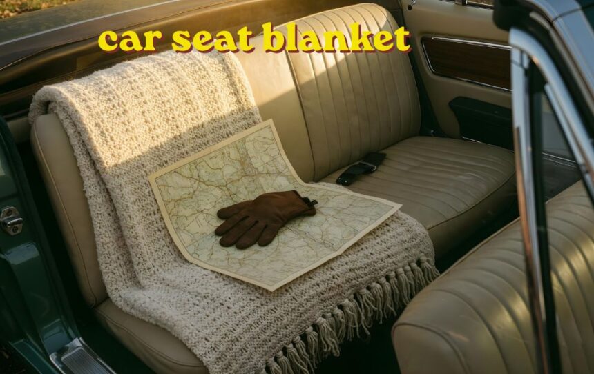 Newborn baby wrapped in a car seat blanket resting safely inside a rear facing car seat