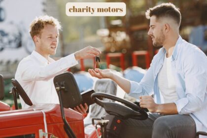 A happy family receiving the keys to a reliable used vehicle from the Charity Motors donation program.