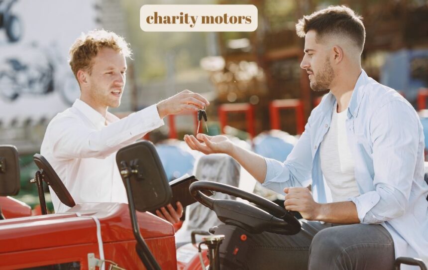 A happy family receiving the keys to a reliable used vehicle from the Charity Motors donation program.