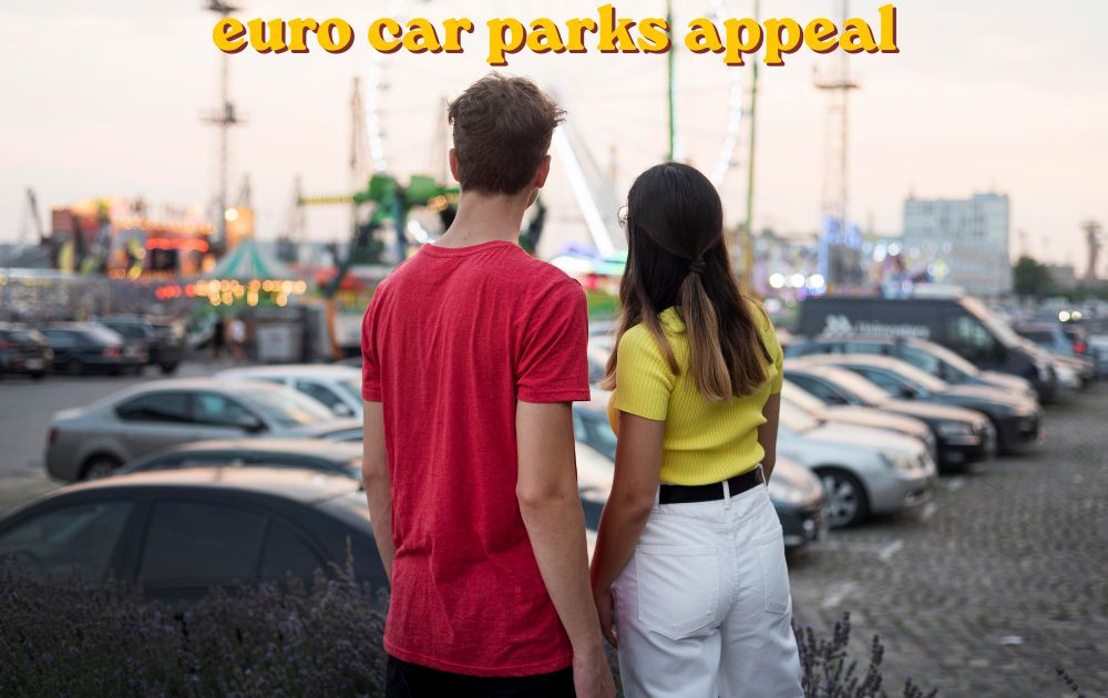 Driver reviewing a euro car parks appeal letter beside a parked car