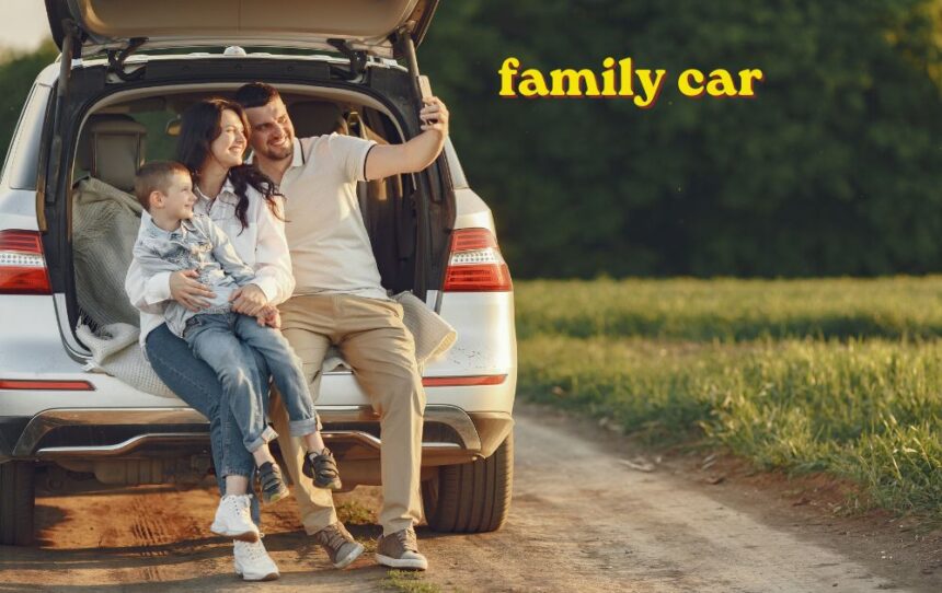 Family loading luggage into the boot of a family car before a road trip
