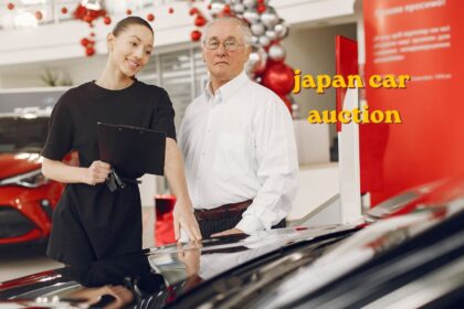 Japan car auction lot with rows of used cars ready for bidding