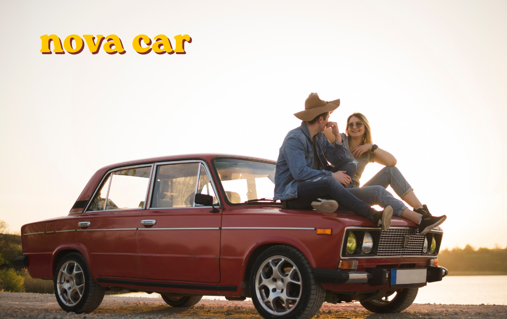Nova car parked showing classic hatchback design and styling