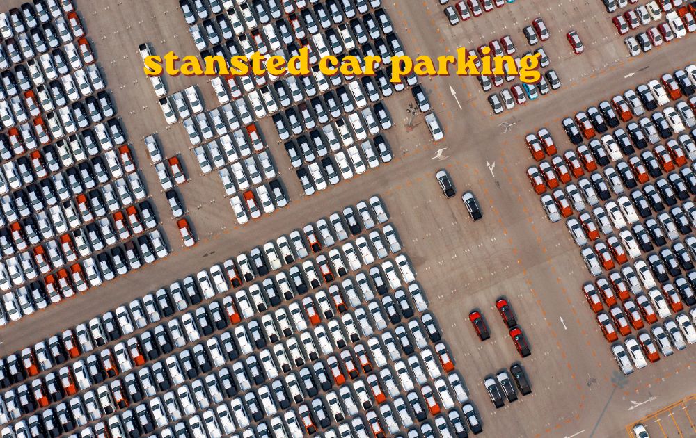 stansted car parking area with cars parked near the airport terminal