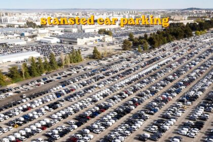 stansted car parking area with cars parked near the airport terminal