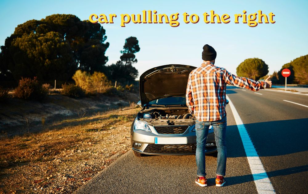 Car pulling to the right steering wheel warning sign