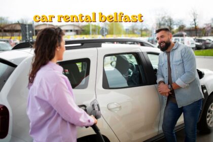 car rental belfast vehicle parked near city centre street