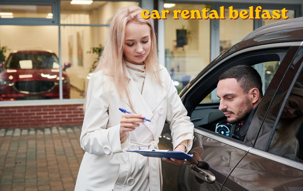 car rental belfast vehicle parked near city centre street