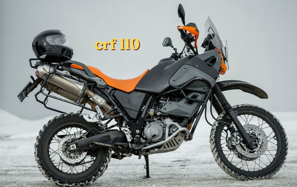 Honda CRF 110 off-road motorcycle parked on dirt trail