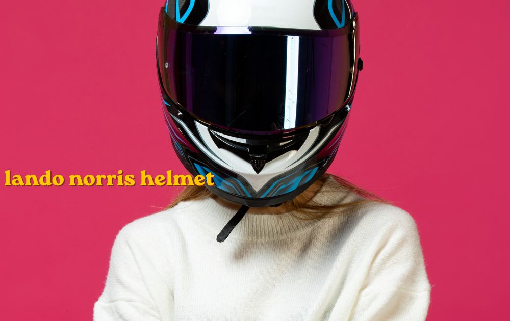 lando norris helmet fluorescent yellow LN4 design close up