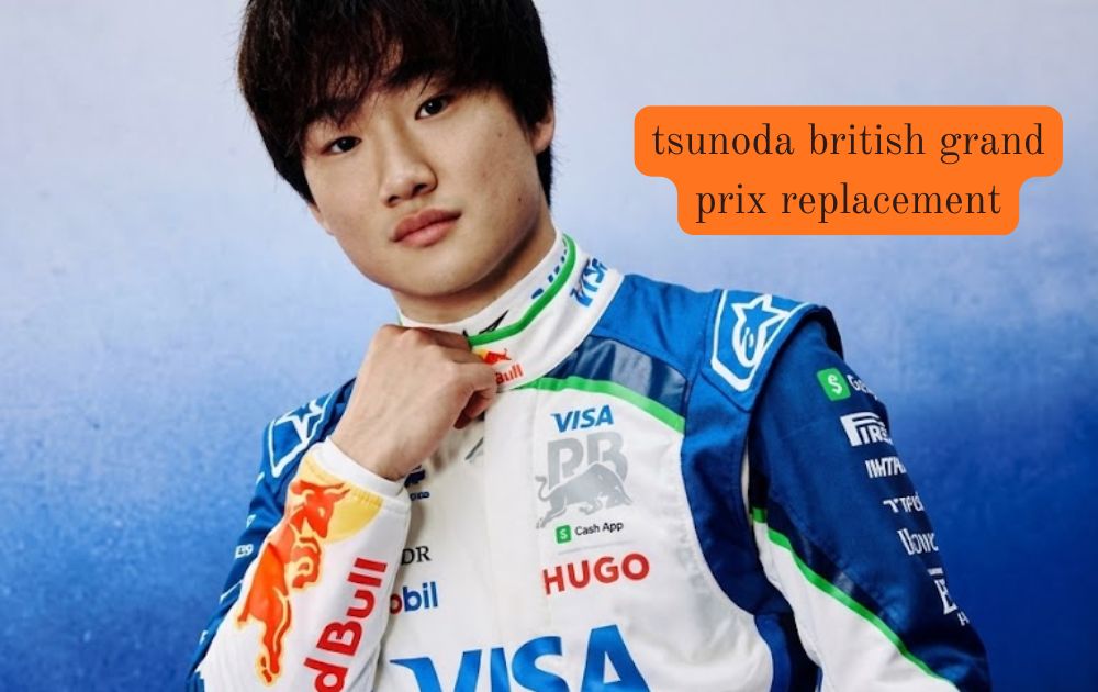 Yuki Tsunoda in Red Bull race suit standing on the grid before the British Grand Prix