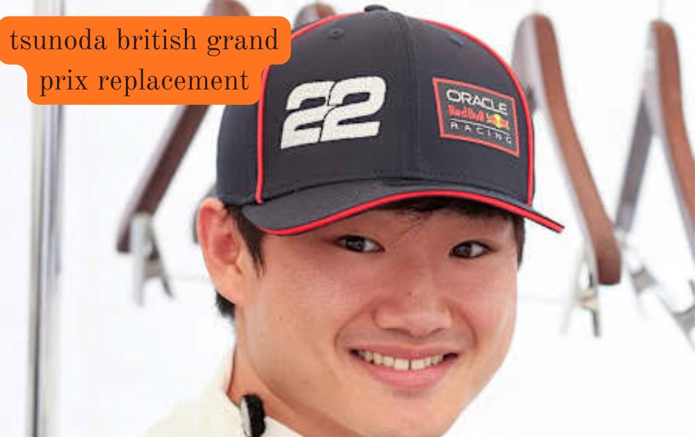 Yuki Tsunoda in Red Bull race suit standing on the grid before the British Grand Prix